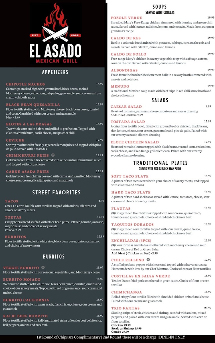 Menu El Asado Mexican Grill & Meat Market-2