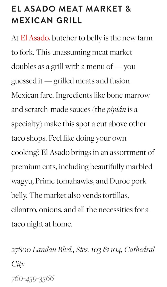 Menu El Asado Mexican Grill & Meat Market-6